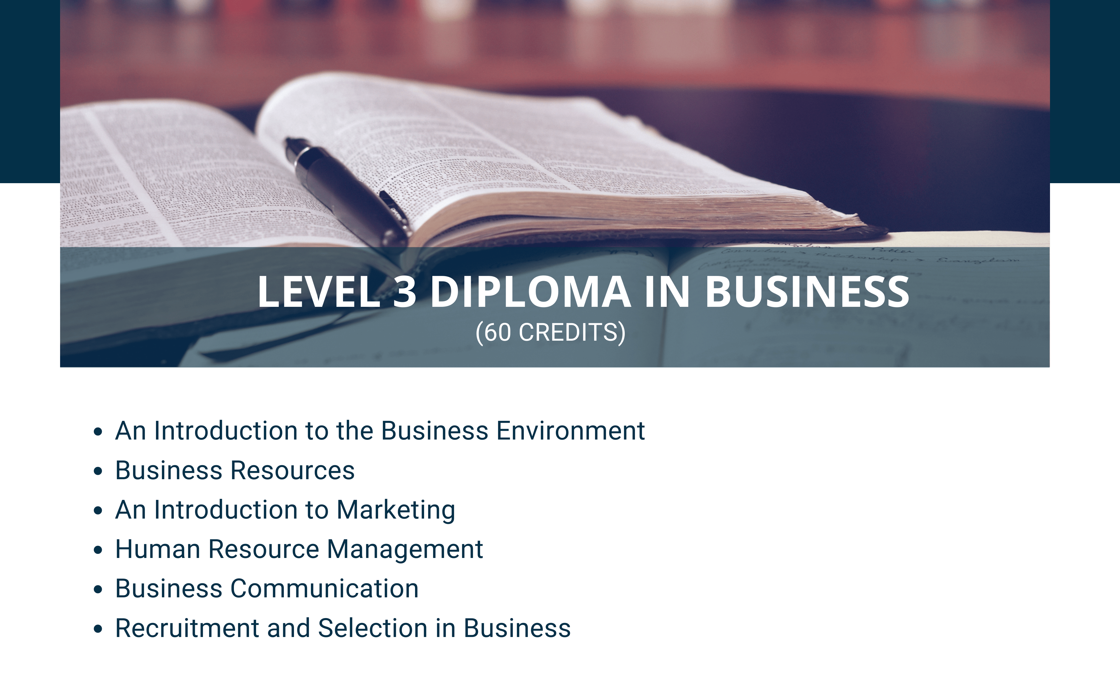 Level 3 Diploma in Business (60 credits)